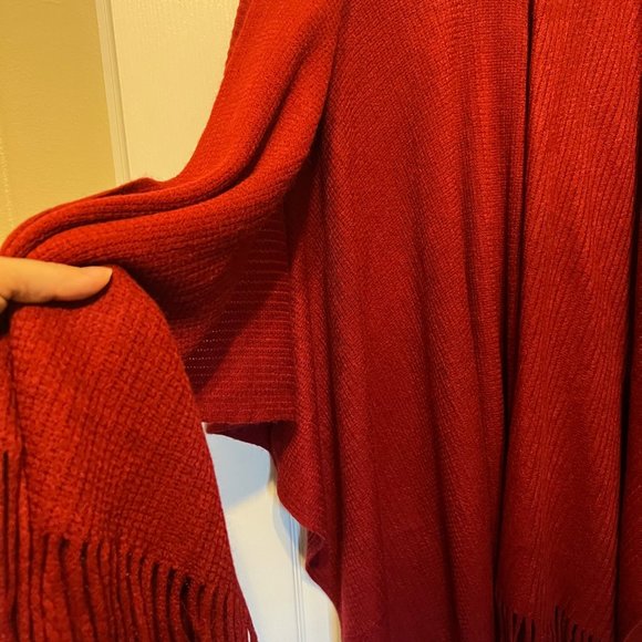 East 5th-ONE SIZE-wrap/scarf-Burnt Orange/Rusty-Fringes-Fall-Winter - Picture 4 of 9